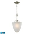 Thomas Jackson 1Light Semi Flush in Brushed Nickel with White Glass, Includes LED Bulbs 1301CS/20-LED